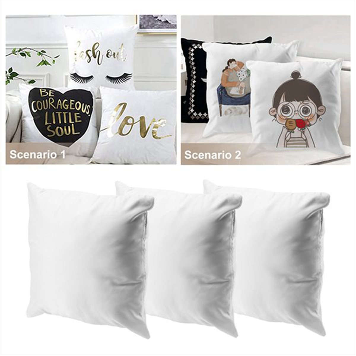 Pillow Cover Sublimation - N14R Top 8 stuks Sublimatie Blanks