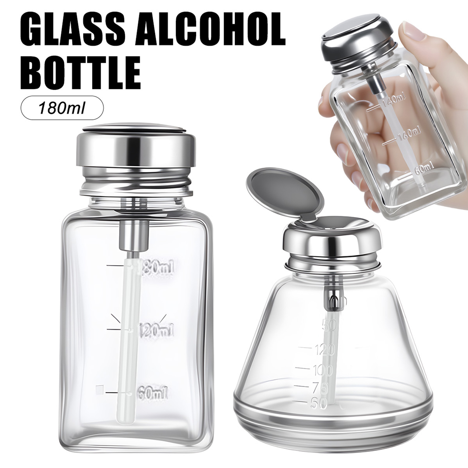 Water Bottle Blank - 180ml nagelglasfles pers trechter pers type