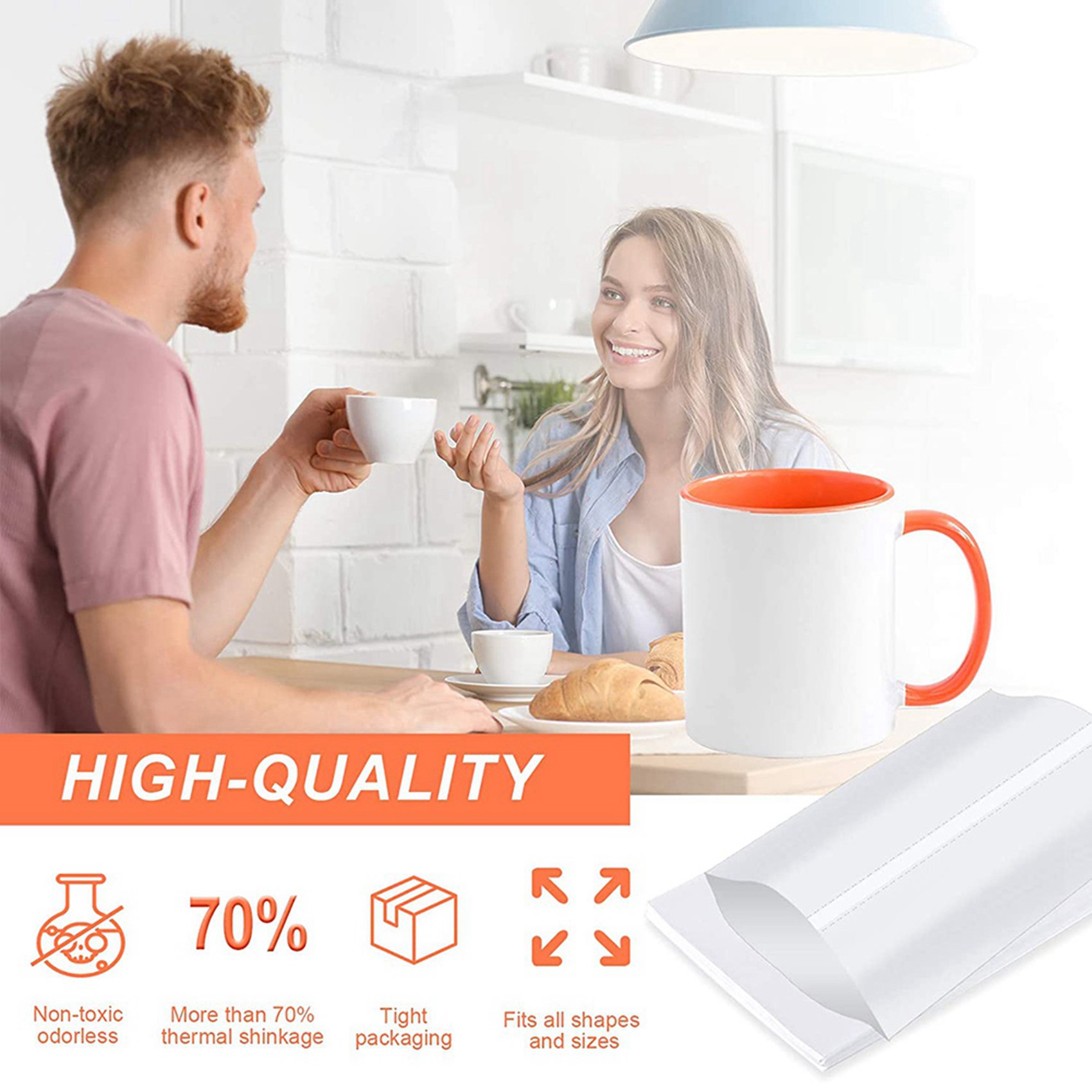 Sublimation Mug White - ABBN-8X12 Inch Sublimatie Krimpfoliehoezen, 240 Stuks